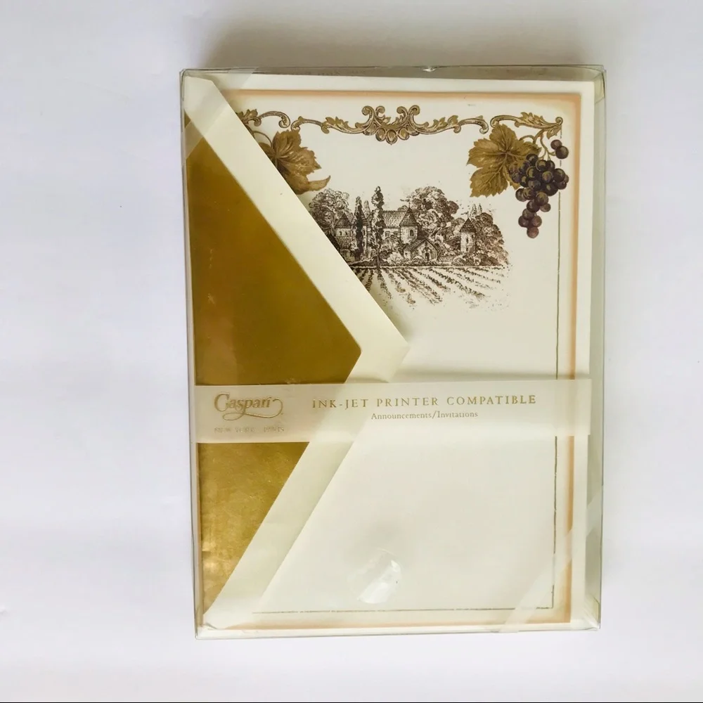 Lot of 4 Boxed Invitations Grapes Wine Winery
